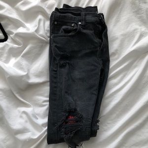 Distressed RSQ skinny tapered jeans size (28)